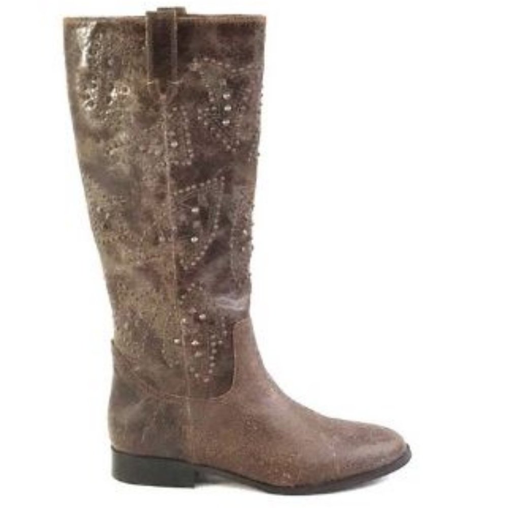 frye & co Distressed Leather Phoenix Studded Boots - Picture 4 of 10